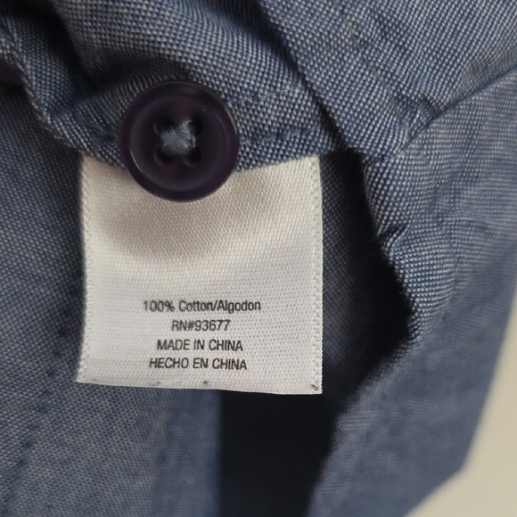 St. John's Bay Blue Button Down Shirt - Picture 3 of 5